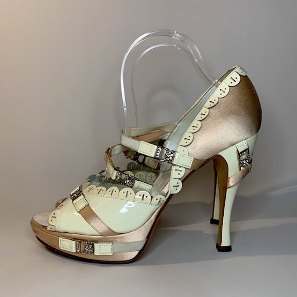 Y2K Dior pink satin and white patent leather.